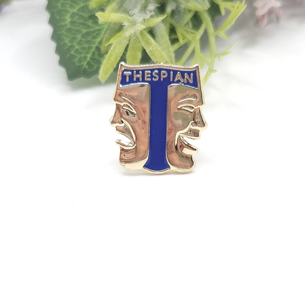 Vintage Gold & Blue Thespian Society Member Pin Theatre Honor Society
